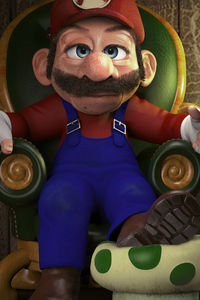 Retired Super Mario 4k (1080x2160) Resolution Wallpaper