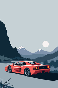 Retro Drift Through The Wild (1080x2280) Resolution Wallpaper