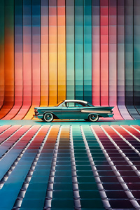 Retro Gradient Ride (480x854) Resolution Wallpaper