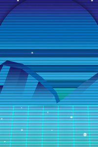 Retro Mountain Scenery 4k (640x960) Resolution Wallpaper