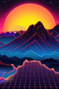 Retro Mountains World (540x960) Resolution Wallpaper