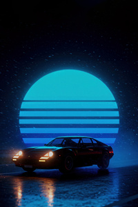 Retro Ride Night Drive Synthwave (1280x2120) Resolution Wallpaper