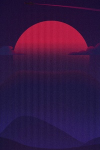 Retro Sunrise (1440x2560) Resolution Wallpaper