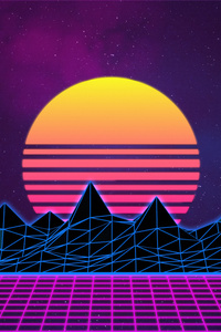 Retrowave Neon 80 Vibe 5k (360x640) Resolution Wallpaper