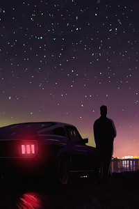 Retrowave Nights With Ford Mustang 4k