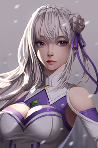Rezero Emilia Fanart 4k (800x1280) Resolution Wallpaper