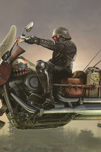 Rider Flying Bike (640x960) Resolution Wallpaper