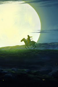 Rider In The Night (240x320) Resolution Wallpaper
