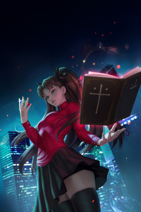 Rin Tohsaka From The Fate Series (640x960) Resolution Wallpaper