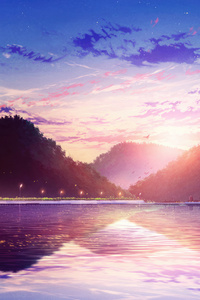 Ripples Of Power Enchanting Anime Water Barriers (540x960) Resolution Wallpaper