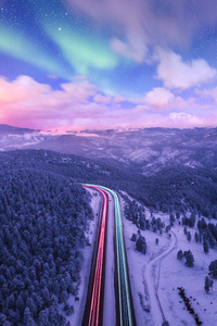 Road Trails Long Exposure Colorful 4k (640x960) Resolution Wallpaper