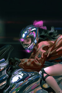 640x960 Roaring Through Life Motorbiker Girl