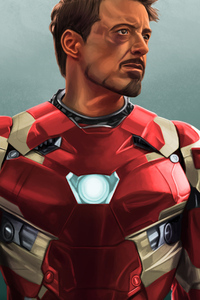 Robert Downery JR Iron Man Art (320x480) Resolution Wallpaper