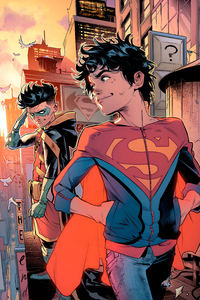 Robin And Superboy 4k (1125x2436) Resolution Wallpaper