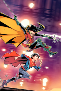 Robin And Superboy (1125x2436) Resolution Wallpaper
