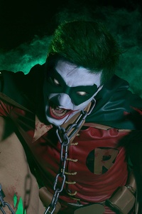 Robin As Joker Cosplay 5k (240x320) Resolution Wallpaper