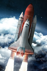 Rocket Heading Towards Space