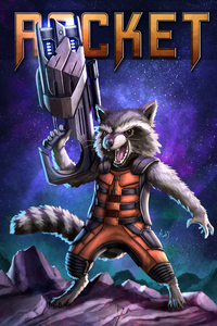 Rocket Raccoon Art (640x1136) Resolution Wallpaper