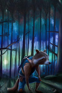 Rocket Raccoon Artwork (1280x2120) Resolution Wallpaper
