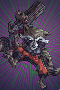 Rocket Raccoon Digital Artwork (720x1280) Resolution Wallpaper