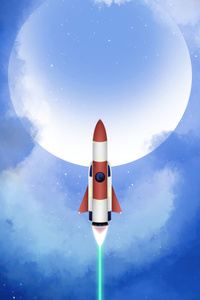 Rocket To The Moon (640x960) Resolution Wallpaper