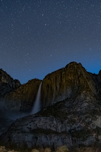 Rocks Glow Mountains Sky Full Of Stars 5k (360x640) Resolution Wallpaper
