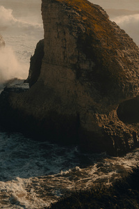 Rocky Coastal Cliffs And Waves (320x568) Resolution Wallpaper