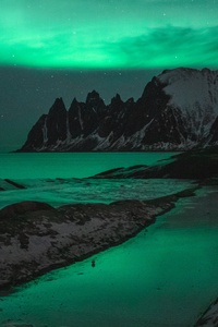 Rocky Mountains And Aurora Lights 5k (750x1334) Resolution Wallpaper