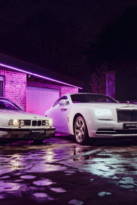 Rolls Royce And Classic Bmw M5 Vice City Bibes (1440x2960) Resolution Wallpaper
