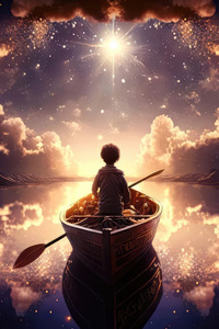 Rowing A Boat In Dreams (240x400) Resolution Wallpaper