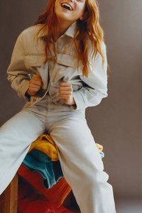 Sadie Sink Pull And Bear Photoshoot 2019 (640x960) Resolution Wallpaper