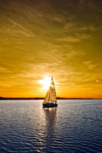 Sailing Boat Sunset Landscape