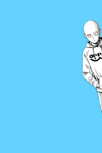 Saitama Walking One Punch Man (1242x2668) Resolution Wallpaper