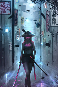 Samurai Girl 4k (1125x2436) Resolution Wallpaper