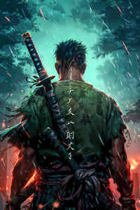 Samurai In The Heart Of The Jungle (1125x2436) Resolution Wallpaper