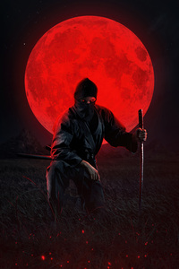 Samurai Red Master Of The Blade (320x480) Resolution Wallpaper