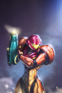 Samus Aran Metroid 5k Game (240x400) Resolution Wallpaper