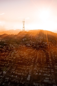 San Francisco Skyline Drone View (640x1136) Resolution Wallpaper