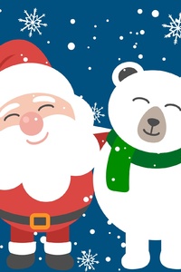 1080x2160 Santa Clause And Bear Friend