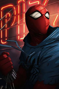 Scarlet Spiderman Art 4k (320x568) Resolution Wallpaper