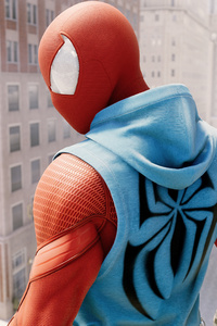 Scarlet Spiderman Ps4 4k New Suit (640x1136) Resolution Wallpaper