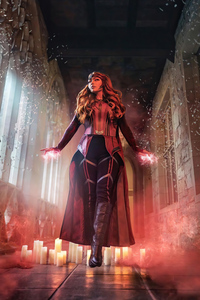 1242x2688 Scarlet Witch Cosplay Girl 4k