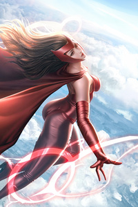 Scarlet Witch Heroic Avenger (1080x2160) Resolution Wallpaper