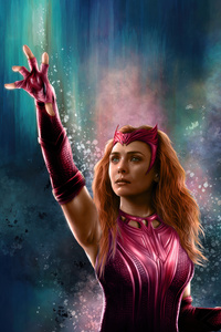Scarlet Witch Hex In Red (1440x2960) Resolution Wallpaper
