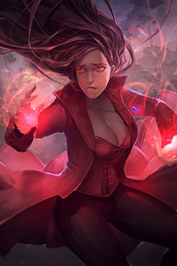 1080x2160 Scarlet Witch In Avengers Infinity War Artwork