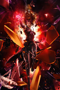 Scarlet Witch Unleashing Chaos Magic (1080x2280) Resolution Wallpaper