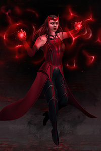 1080x2280 Scarlet Witch WandaVision Fan Art 5k