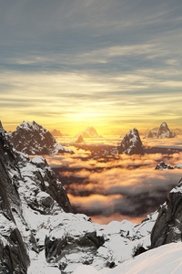 Scenery Snow Mountains (640x960) Resolution Wallpaper