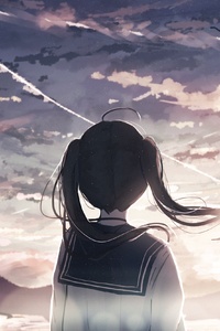 School Anime Girl 4k (240x320) Resolution Wallpaper