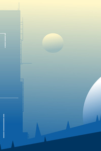 Sci Fi Tower The City Between Two Moons (640x960) Resolution Wallpaper